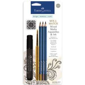   Mixed Media Pencils and Ink   Neutral   4 Piece Set with Clear Acrylic