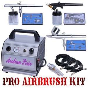   Dual Action Gravity Airbrush Compressor Kit Arts, Crafts & Sewing
