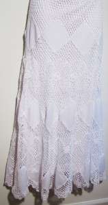 NEW WOT BOSTON PROPER Long Crochet Skirt Size XS ~ Full Length ~ White 