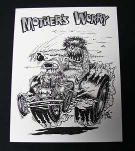 Rat Fink Ed Big Daddy Roth Mothers Worry Poster  
