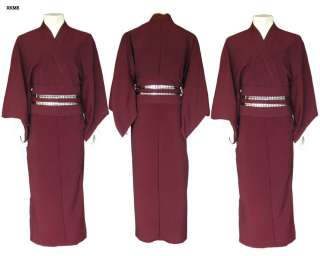 japan samurai kimono haori obi yukata baumwolle weinrot  