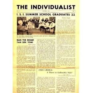   Individualist Vol 1 No 1 Conservative Newsletter 1961 William Buckley