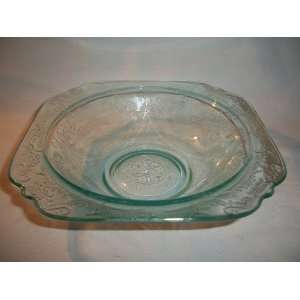  Set 2 Federal Glass Green Madrid Cereal Soup Bowl Dish 