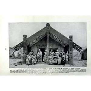    c1920 NATIVE CRAFTSMEN MAORI HOUSES NEW ZEALAND