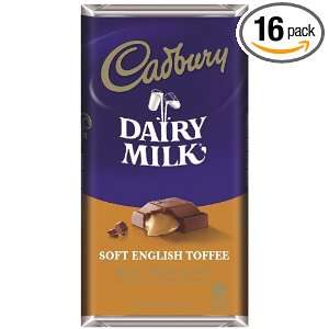 Cadbury Dairy Milk Bar, Milk Chocolate with English Toffee, 4 Ounce 