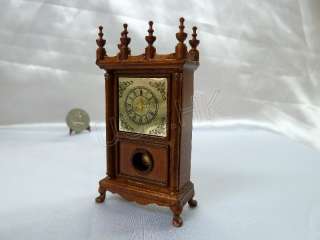 Scale Non Working Walnut Clock For Doll House  