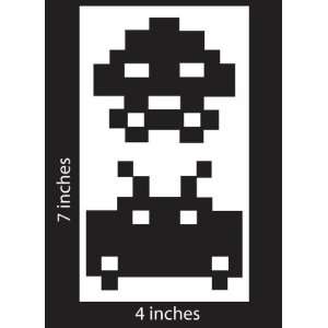 Space Invaders Cut Vinyl Decal White