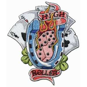 High Roller Poker Hand 4 Aces Dice Iron On Patch 