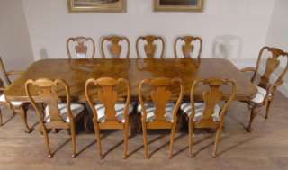 Georgian Walnut Dining Table10 Queen Anne Chair Set  