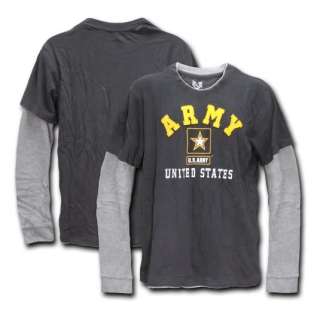 ARMY LONG SLEEVE DOUBLE LAYER T SHIRT US MILITARY SHIRT  