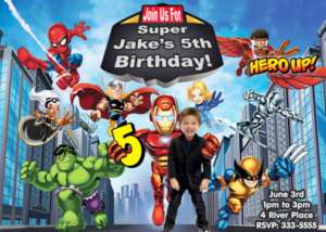 SUPER HERO SQUAD BIRTHDAY INVITATIONS & PARTY FAVORS  