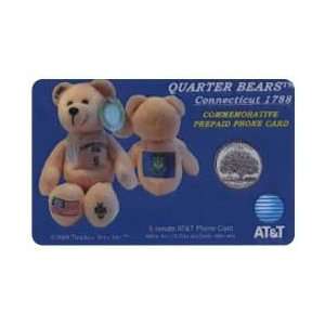   5m Connecticut (#5) Quarter Bear Pictures Bean Bag Toy, Coin, Flag