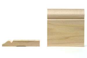  Poplar Stain Grade Beaded Base Molding Wood Baseboard Moulding Trim