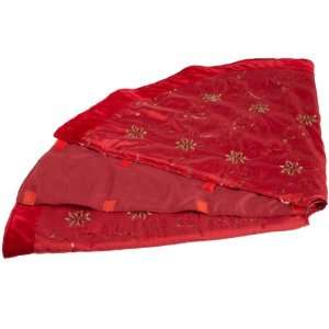 Shavel Home 60 Inch Pointsettia Red Tree Skirt, Single 