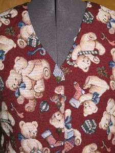 Womens Bobbie Brooks Christmas Teddy Bear Vest Medium  