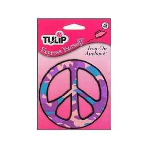  Tulip Iron On Applique Medium Hippie Peace Sign (Pack of 3 