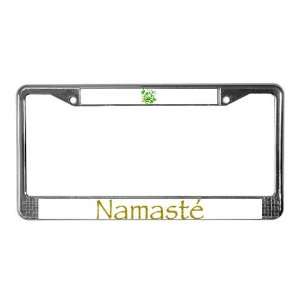  Go Green Lotus Yoga License Plate Frame by  