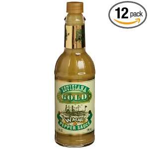 Louisiana Gold (Green) Wasabi Pepper Sauce, 5 Ounce Glass Bottles 
