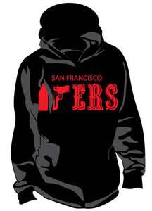 SF San Francisco 49ers 40oz Hoodie Hooded Sweatshirt Black Jacket 