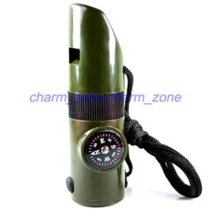 7in1 Survival Compass +Thermometer +Magnifier + Whistle  