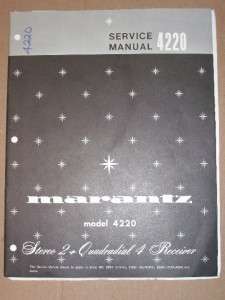 Marantz Service/Repair Manual~4220 Quadradial Receiver  