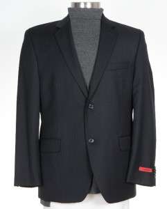   Red Black Tonal Pinstiped 100% Wool Slim 42S 34W Suit $450  