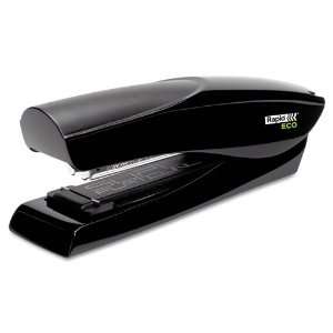   stapler is made from recycled plastic.   Patented, space saving