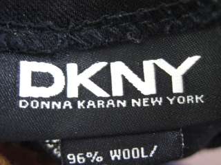 DKNY Black Wool Straight Leg Pants Slacks Trousers Sz 2  