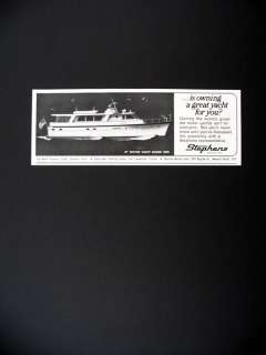 Stephens Marine 67 ft Motor Yacht Bonne Mer 1973 print Ad 