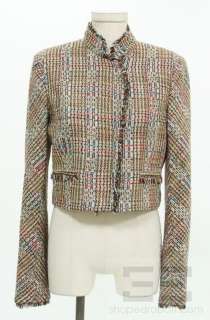   Multicolor Woven Long Sleeve Myleen Fringe Jacket Size 10 NEW $445