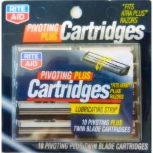 , 10 Pivoting Plus Twin Blade Cartridges With Lubricating Strip 