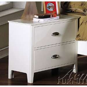  Nightstand Contemporary Style White Finish