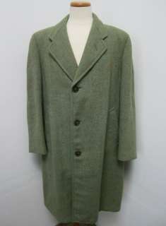 Vtg 40s FLECK Overcoat 48 Long rockabilly coat tweed SOCIETY BRAND 