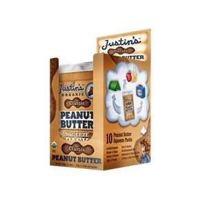 Justins Organic Classic Peanut Butter   10 Squeeze Packs  
