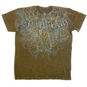  Affliction Eagle Shield Tee (Large, Brown) Everything 