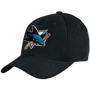  Reebok San Jose Sharks Black Basic Logo Flex Fit Hat 