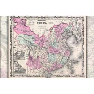  1861 Map of China   24x36 Poster (reproduction 