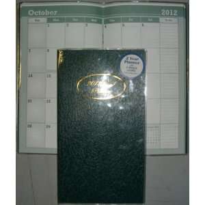   Monthly Planner. Cover Color Green. 3 7/8 x 6 3/4