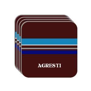 Personal Name Gift   AGRESTI Set of 4 Mini Mousepad Coasters (blue 