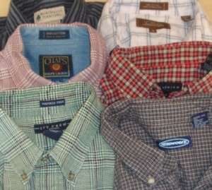 Chaps Ralph Lauren etc LOT 6 Men Flannel Shirts LOT 535  