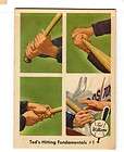 1959 Fleer Ted Williams Teds Hitting Fundamentals #1 # 71 Red Sox