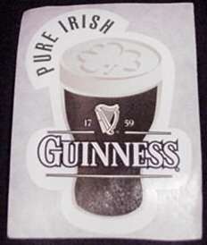 Guinness Pure Irish StickersPint GlassSt Pats  