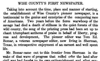 Pioneer History of Wise County (Texas) From Red Men to Railroads 