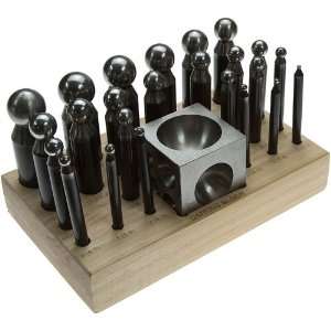  SE 24 PCS Doming Punch & Dapping Block Set on Wooden Stand 