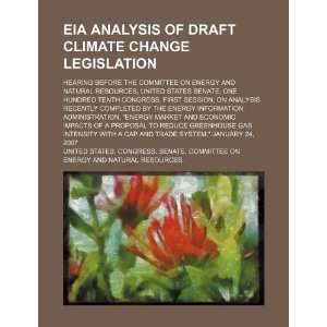  EIA analysis of draft climate change legislation hearing 