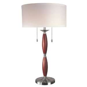 Trend Lighting TT6230 Arpeggio   Two Light Table Lamp, Walnut/Brushed 