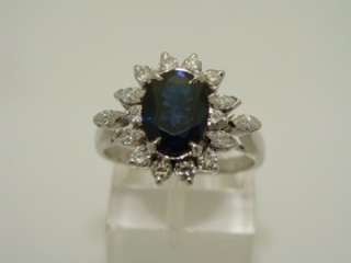   Diamond & Sapphire Princess Di and Kate Middleton Style Royalty Ring