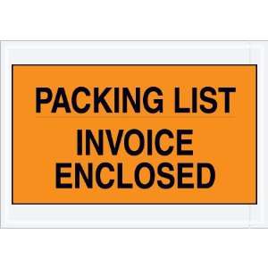  7 x 10 Orange Packing List/ Enclosed Invoice Full Face 
