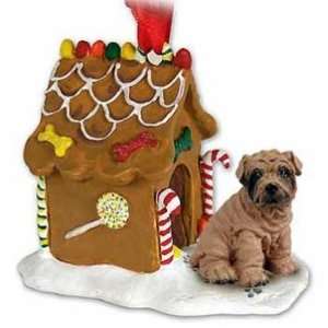  Brown SharPei Gingerbread House Christmas Ornament