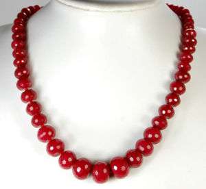 5x8 12x16mm Red Jade Graduated Rondelle Beads 18.5  